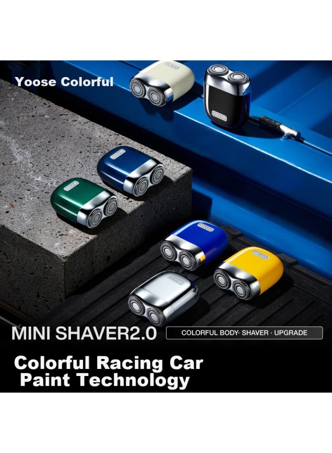 Yoose Portable Electric Shaver, Alloy Razor For Men, Rotary Shaving, Birthday Gift, Valentine's Day Present For Husband Or Father, Beard Trimmer Gift Box, Mini2.0, Midnight Black - Image 4