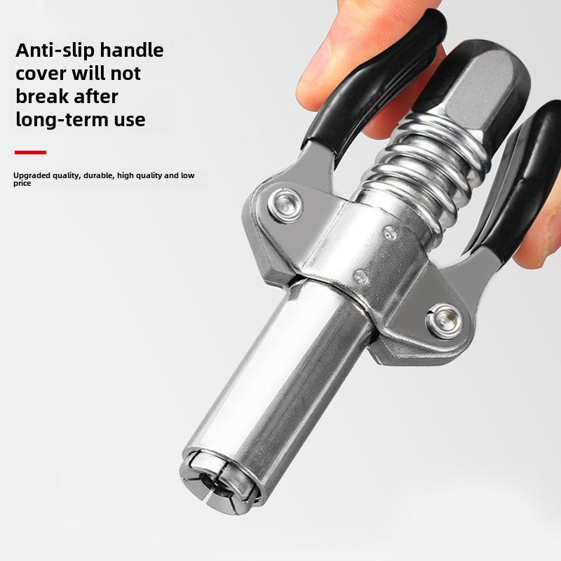 New grease gun nozzle self-locking oil injection nozzle grease gun head locking pliers type high pressure grease nozzle head grease gun accessories(Double handle locking pliers nozzle-Black) - Image 4