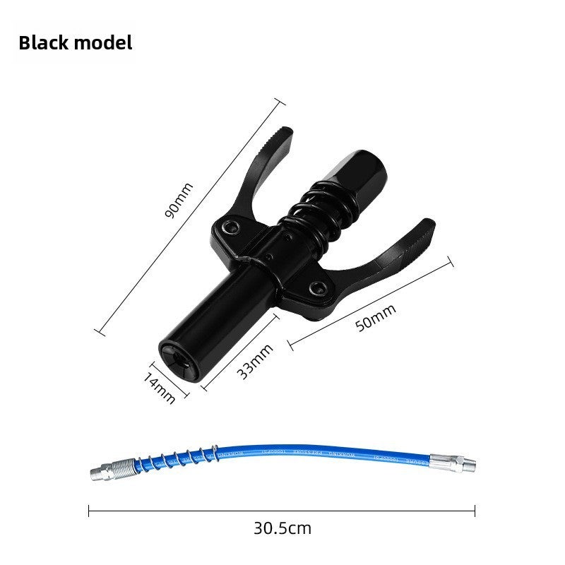 New grease gun nozzle self-locking oil injection nozzle grease gun head locking pliers type high pressure grease nozzle head grease gun accessories(Double handle locking pliers nozzle-Black) - Image 1