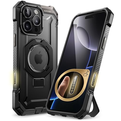 SUPCASE PC For iPhone 16 Pro Max Back Case With Camera Control Capture Button(Unicorn Beetle Grip),[Built-In Stand] [Compatible With Magsafe] Heavy Duty Magnetic Phone Case For iPhone 16 Pro Max,Black - Image 1