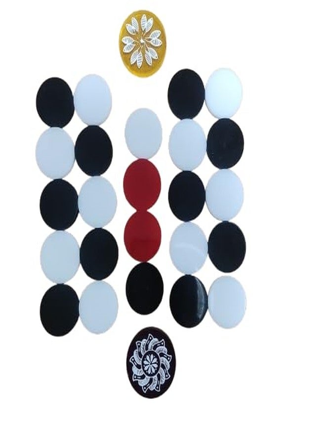 ATCUSA Professional Carrom Board Game International Tournament Champion Acrylic Coins | Set of 24 Coins (6mm) with 2 Striker (8mm) Included (Acrylic Coins 6mm - 24 Coins 2 Strikers) - Image 1