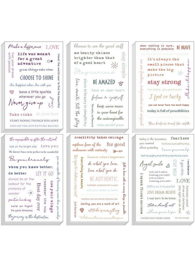Teling 48 Sheets Inspirational Quotes Planner Stickers Small Talk For Journaling Scrapbook Supplies Motivational Words Simple Neat Handwritten Letters Typewritten Scripts 8 Styles (Colorful) - Image 1