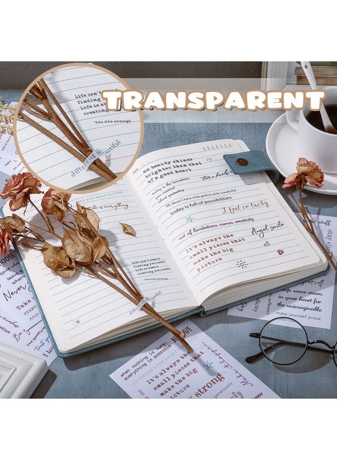 Teling 48 Sheets Inspirational Quotes Planner Stickers Small Talk For Journaling Scrapbook Supplies Motivational Words Simple Neat Handwritten Letters Typewritten Scripts 8 Styles (Colorful) - Image 5