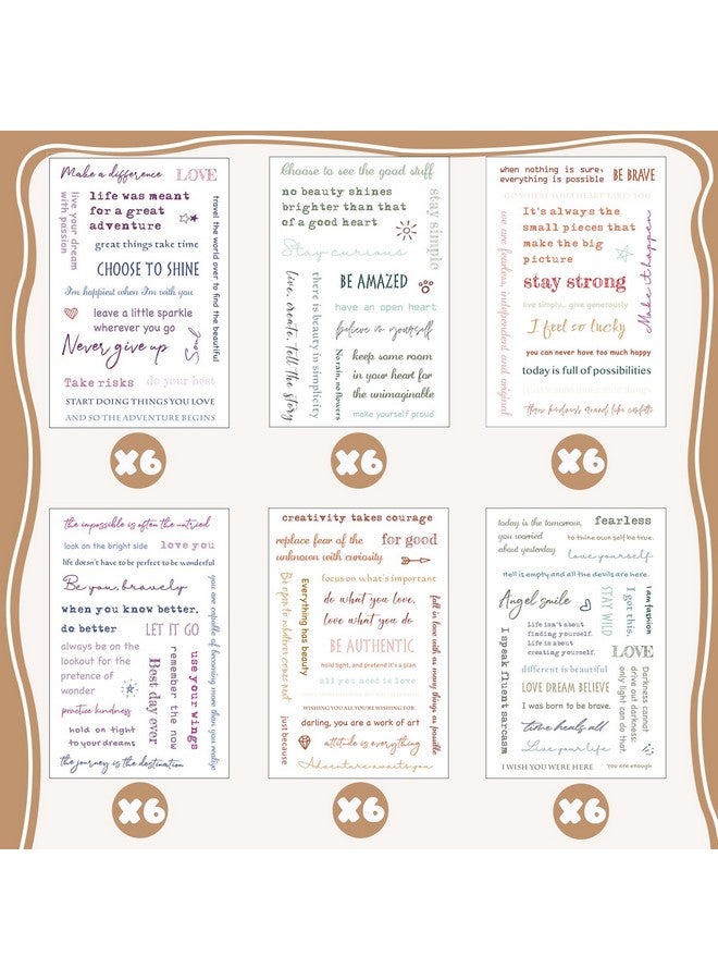 Teling 48 Sheets Inspirational Quotes Planner Stickers Small Talk For Journaling Scrapbook Supplies Motivational Words Simple Neat Handwritten Letters Typewritten Scripts 8 Styles (Colorful) - Image 3