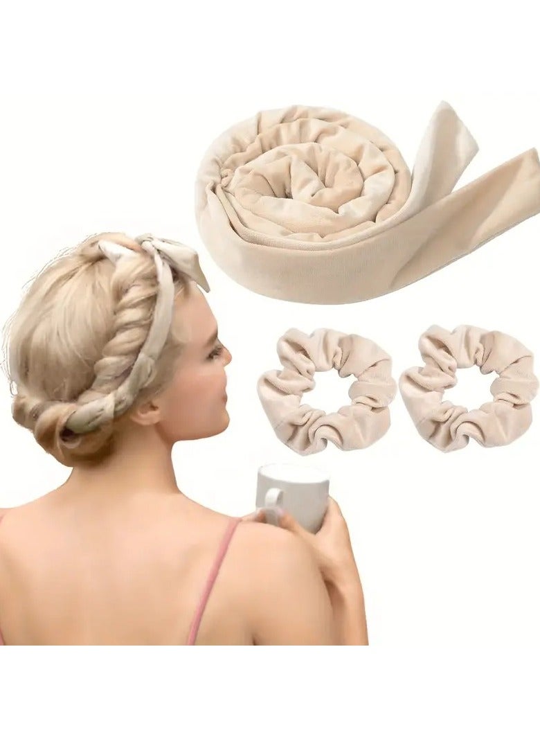 Goolsky Heatless Curling Rod Headband No Heat Silk Ribbon Curling Rod Hair Roller Curls with Hair Claw Clip Lazy Natural Soft Wave DIY Hair Rollers Styling Tool for Sleep in Overnight - Image 1
