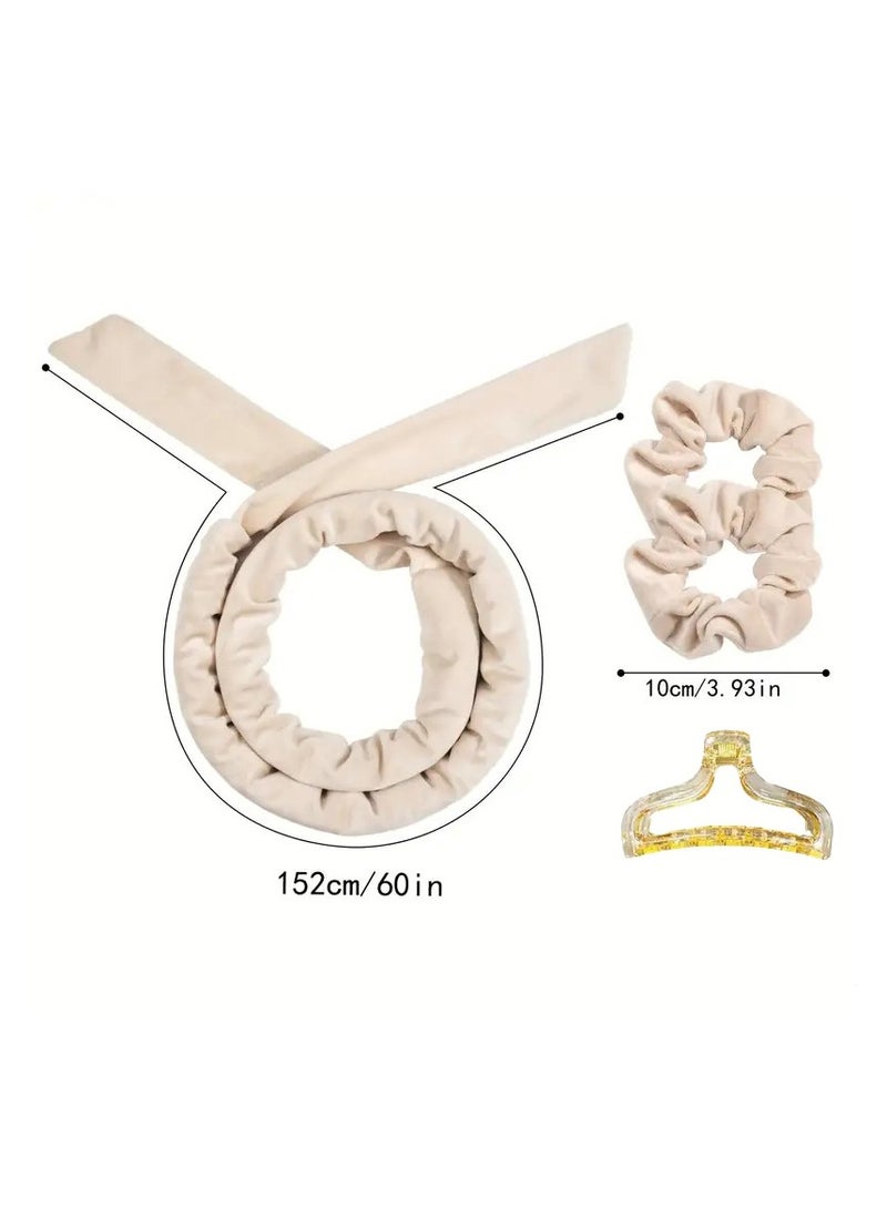 Goolsky Heatless Curling Rod Headband No Heat Silk Ribbon Curling Rod Hair Roller Curls with Hair Claw Clip Lazy Natural Soft Wave DIY Hair Rollers Styling Tool for Sleep in Overnight - Image 2