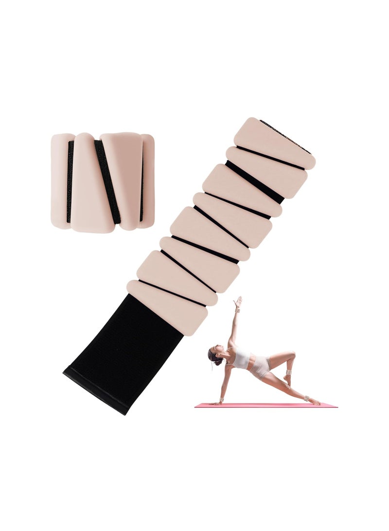 Generic Wrist Weights Set of 2, Adjustable Wrist and Ankle Weights Set, Unisex, Wearable Silicone Wrist Straps for Yoga, Dance, Pilates, Swimming, Aerobics, Aerobics, Gym, 2 lbs (Light Brown) - Image 1