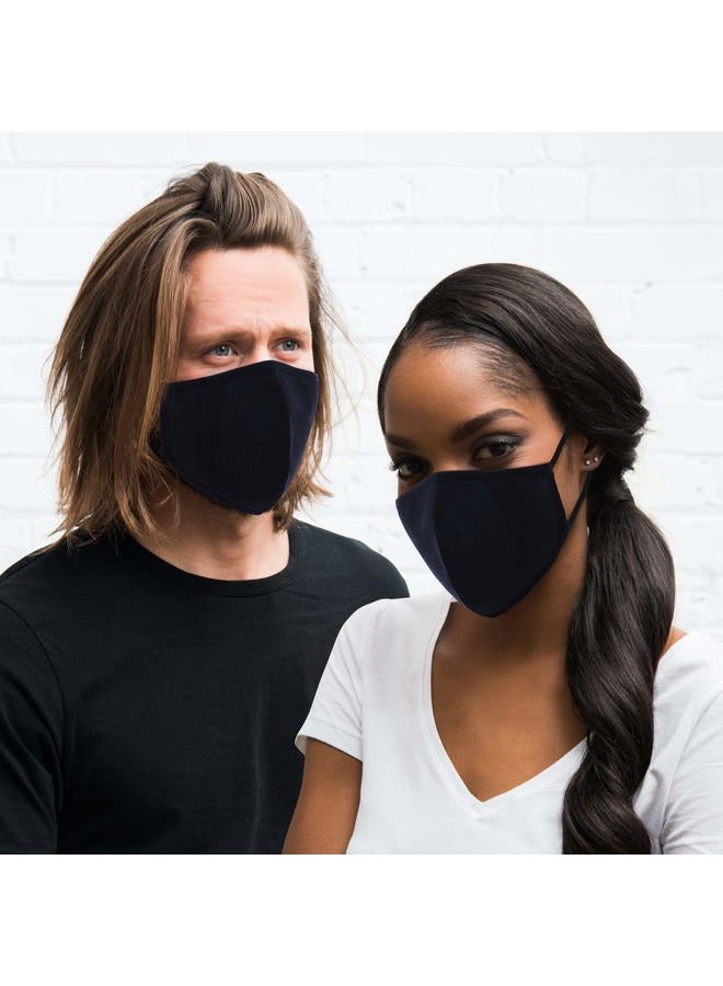weddingstar 3 Pack Adult Washable Cloth Face Mask Reusable and Adjustable with Filter Pocket - Navy Blue - Image 3