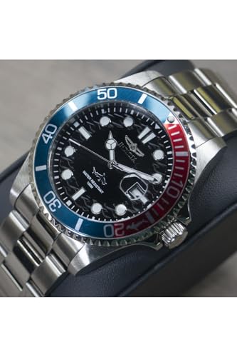 Invicta Pro Diver Stainless Steel Men's Quartz Watch - 43mm, Silver/Blue/Red, Classic - Image 3