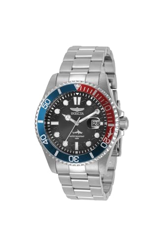 Invicta Pro Diver Stainless Steel Men's Quartz Watch - 43mm, Silver/Blue/Red, Classic - Image 1
