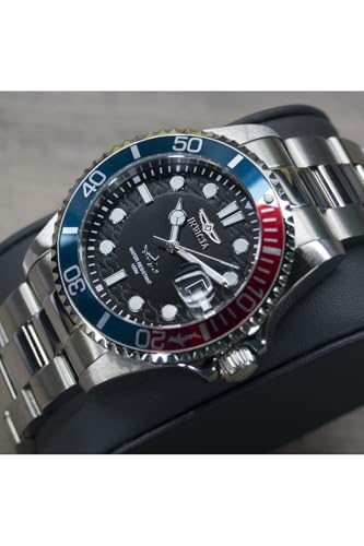 Invicta Pro Diver Stainless Steel Men's Quartz Watch - 43mm, Silver/Blue/Red, Classic - Image 4