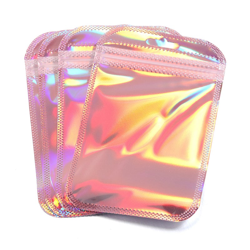 DIY jewelry self-sealing bag laser rainbow earrings necklace small jewelry plastic bag packaging bag thick seal Laser Rainbow