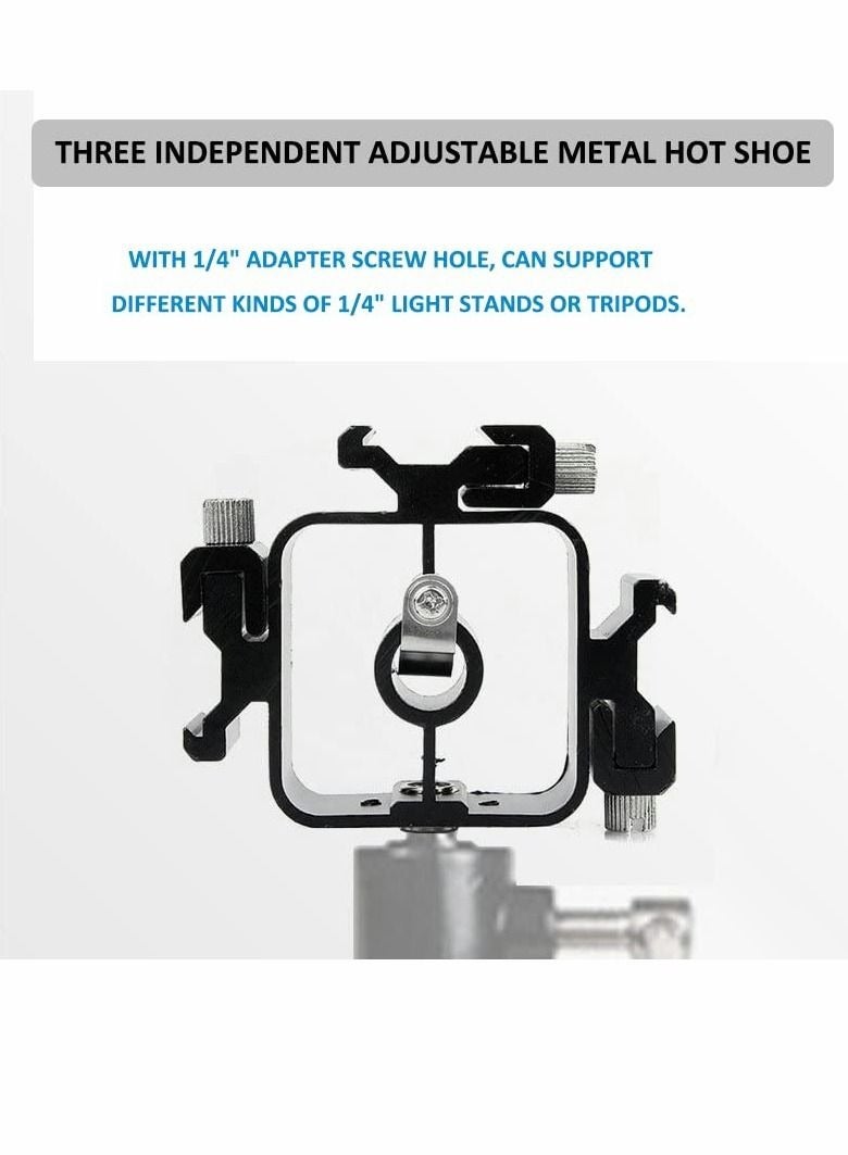 كابتن تيك Shoe Mounts, Camera Hot Shoe Lamp Holder Flash Base Live Broadcast Bracket Multi-function Standard One-turn Three Camera Shoe Mount 1/4""-20 Tripod Screw Adapter Shoe Mount, for DSLR Camera Rig 1Pcs - Image 5