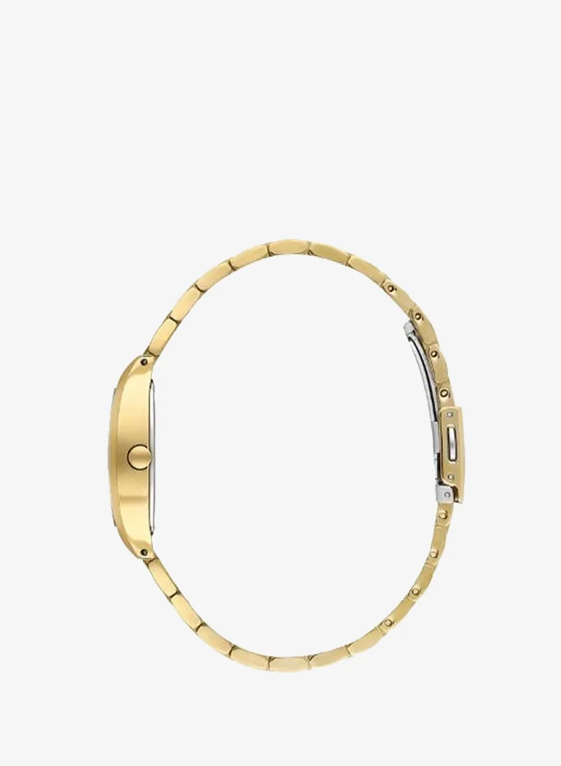DANIEL KLEIN Women's Stainless Steel Gold Alloy Case Analog Silver Barrel Sunray Dial Japanese Quartz Premium 30 Meters Water Resistant
