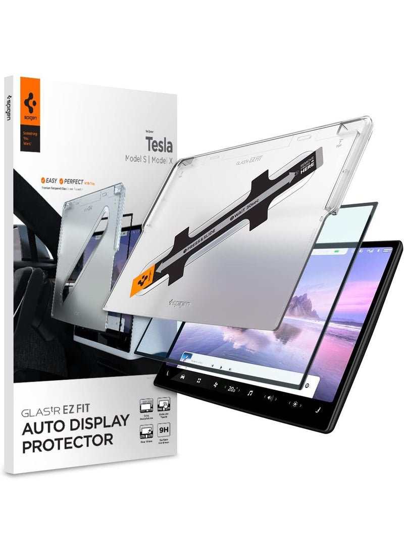 Spigen شاشة تعمل باللمس مقاس 17 بوصة من GLASTR EZ Fit لسيارة Tesla Model S (2021/2022/2023/2024) / Tesla Model X (2021/2022/2023/2024) - شفافة للغاية  - Image 1