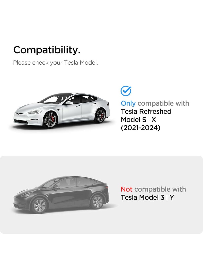 Spigen شاشة تعمل باللمس مقاس 17 بوصة من GLASTR EZ Fit لسيارة Tesla Model S (2021/2022/2023/2024) / Tesla Model X (2021/2022/2023/2024) - شفافة للغاية  - Image 2