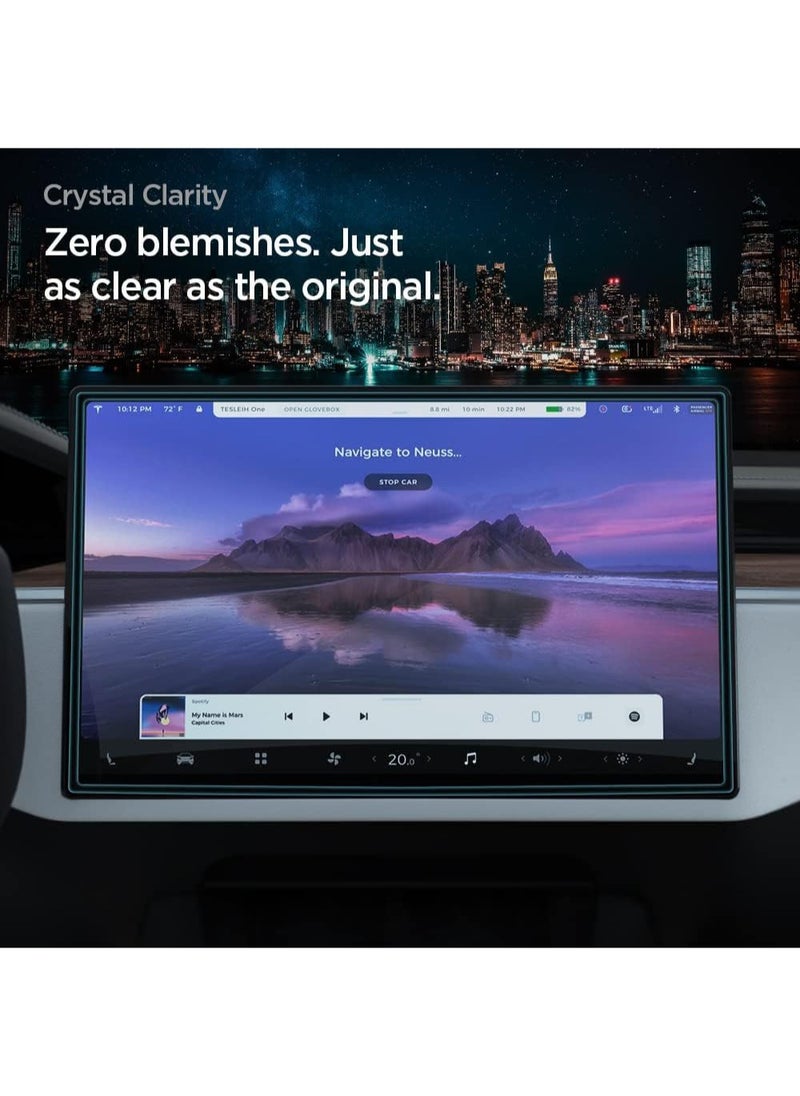 Spigen - GLAStR EZ Fit for Refreshed Tesla Model S (2021/2022/2023/2024) / Tesla Model X (2021/2022/2023/2024) 17 inch Dashboard Touchscreen - Crystal Clear - Image 1