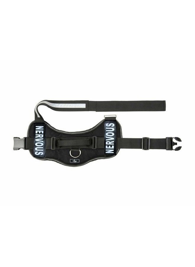 Doggie Stylz Dog Harness with Removable Patches and Reflective Trim. Dog Vest Comes with 2 Nervous Reflective Hook and Loop Patches. Measure Dogs Girth Before Purchase (Girth 19" - 25" Black) - Image 3