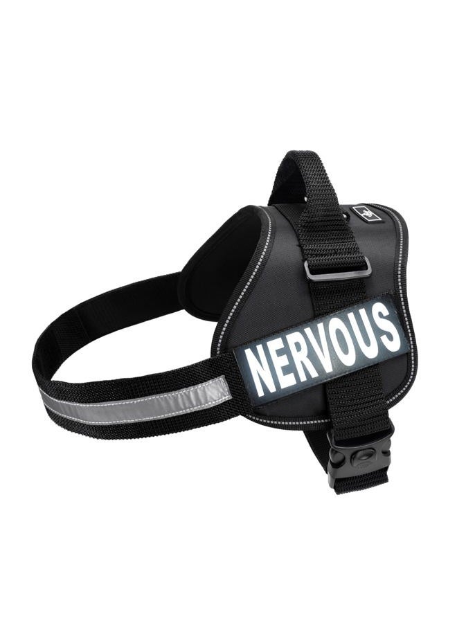 Doggie Stylz Dog Harness with Removable Patches and Reflective Trim. Dog Vest Comes with 2 Nervous Reflective Hook and Loop Patches. Measure Dogs Girth Before Purchase (Girth 19" - 25" Black) - Image 1