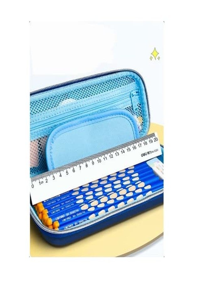 TEMSON Cartoon Printed Pencil Case for Children, Pencil Box with Multi Compartment,Stationery Box, School Supply Organizer for Students. (Elephant - Dark Blue)(38127-B) - Image 4