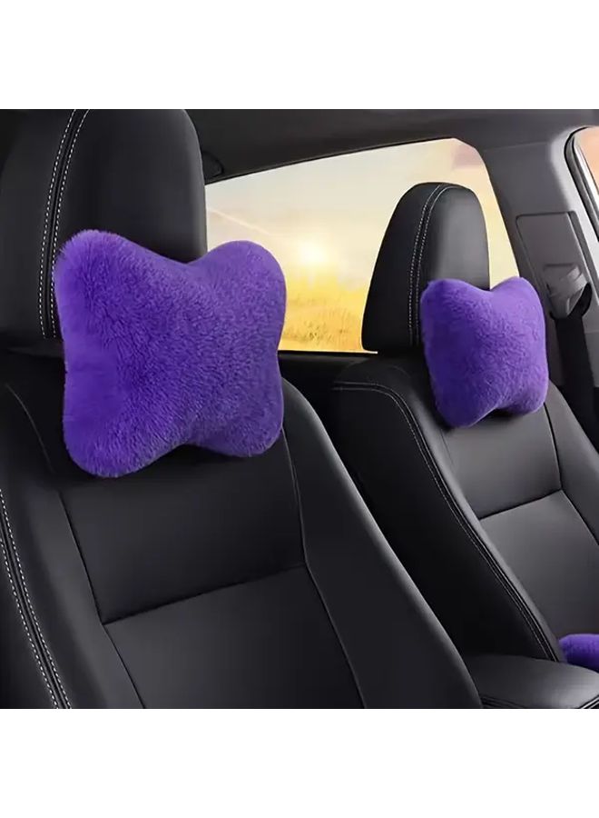 2 Pcs Beige Car Neck Pillow for Driving Comfortable Breathable Ergonomic Support Headrest Cushion Long Drive Road Trip Essentials Vehicle Interior Accessories - Image 3