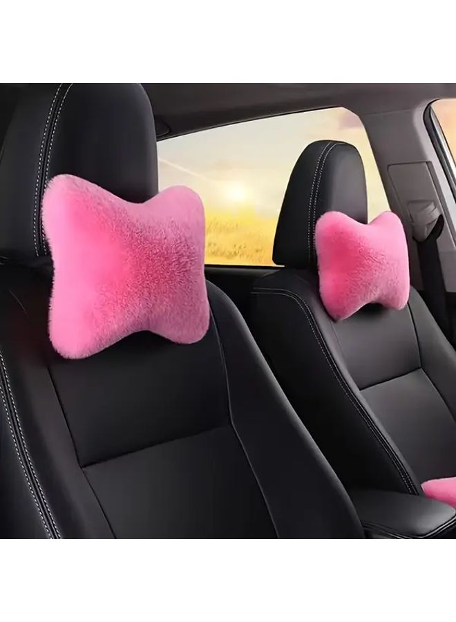 2 Pcs Beige Car Neck Pillow for Driving Comfortable Breathable Ergonomic Support Headrest Cushion Long Drive Road Trip Essentials Vehicle Interior Accessories - Image 4