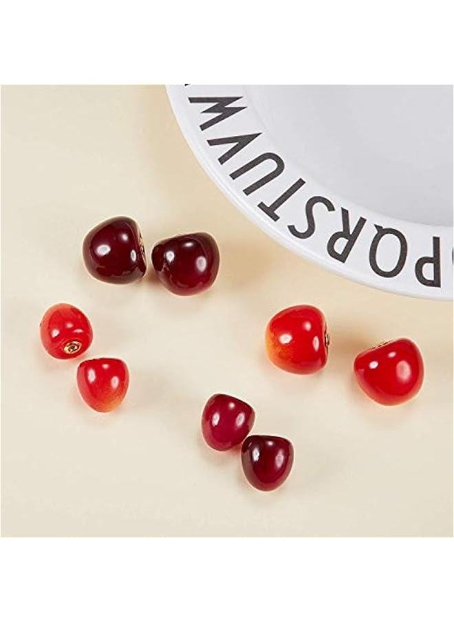 Generic 4 Pairs Cherry Earrings Cherry Sweet Earrings 3D Cherry Dangle Earrings for Women and Girls  - Image 3