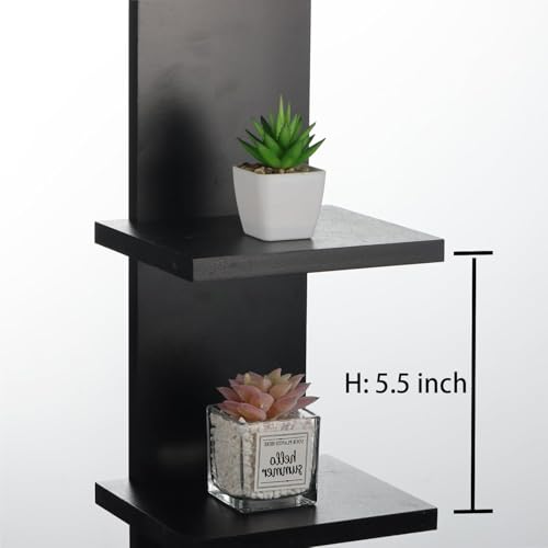 Hlimior 2 Pack 7 Tier Wall Shelf Unit - Lack Floating Shelf, Compact Display Floating Shelf, Vertical Column Wall Decor Mount Floating Storage Organizer Tall Tower Shelf for Bedroom, Living Room - Image 2
