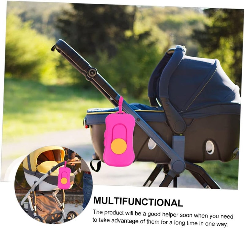 woobles 6 pcs Reusable Travel Toilet Hiking Outdoor Vanity Storage Camping for Case Wet Wipes with Wipe Bag Diaper Holders Assorted Button Cover Pouch Tissue Silicone Handy Container Assorted Colorx2pcs 22X12X4CMx2pcs - Image 2