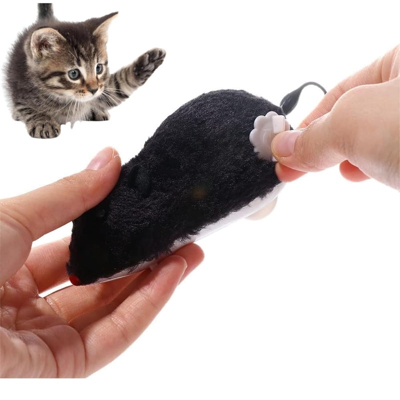 Munmoll Cute Clockwork Mouse Toys 1 PCS Moving Mouse Toy for Pet Cat Outdoor Kitten Playing Rat Toys for Cat Dogs Kids (Black Color) - Image 4
