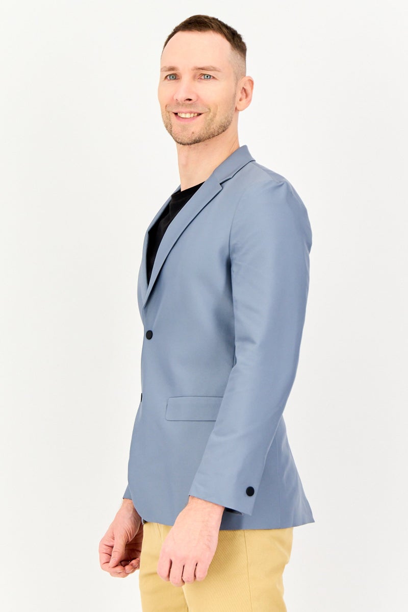 SELECTED Men Regular Fit Plain Semi-Formal Blazer, Grey - Image 4