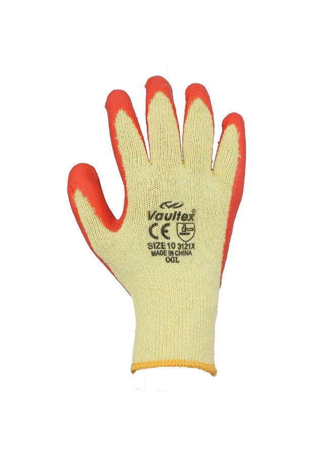 Vaultex Vaultex OGL Latex Coated Gloves Orange & Yellow Size XL, 12 Pair/Pack  - Image 1