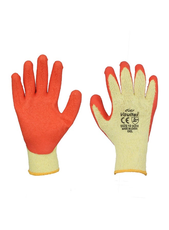 Vaultex Vaultex OGL Latex Coated Gloves Orange & Yellow Size XL, 12 Pair/Pack  - Image 3