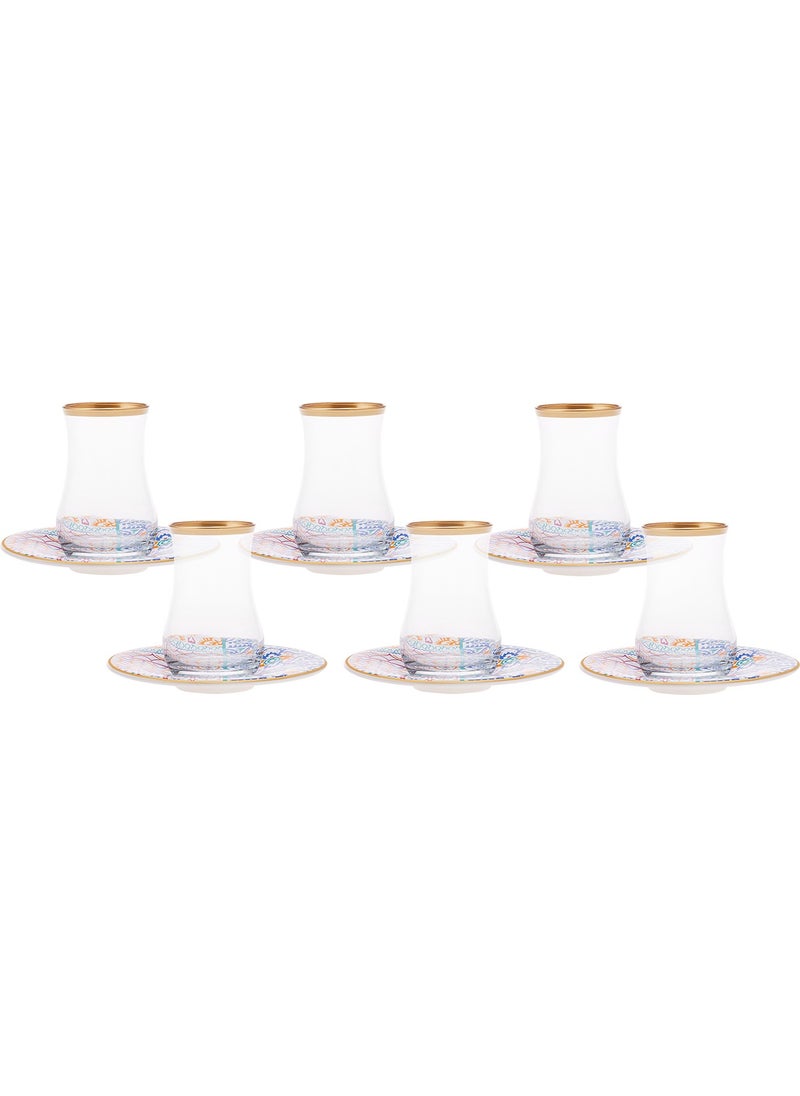 Karaca Ibiza 12 Piece Tea Set for 6 People 170 ml  - Image 1