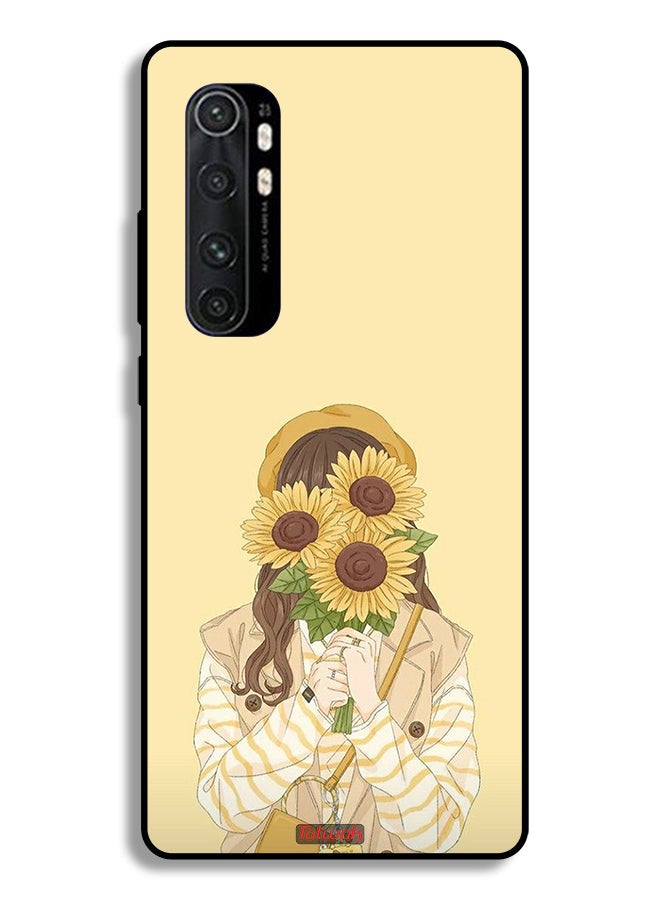 Xiaomi Mi Note 10 Lite Protective Case Cover Hide Face With Sunflowers