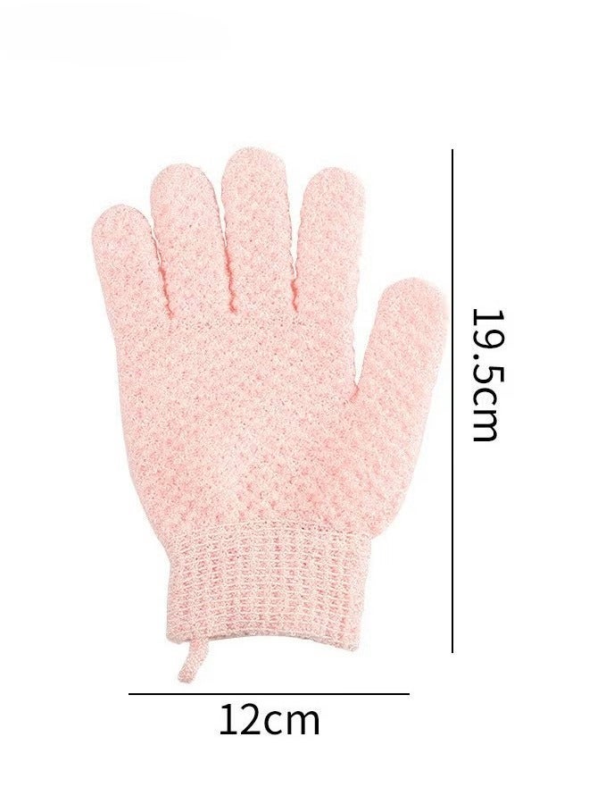 Hikma Beauty 1 Pair Bath Gloves for Shower Natural Loofah Exfoliating Wash Gloves for Body and Face, Dead Skin Remover, Double Sided Microfibre Shower Body Gloves for Adults and Kids - Image 2