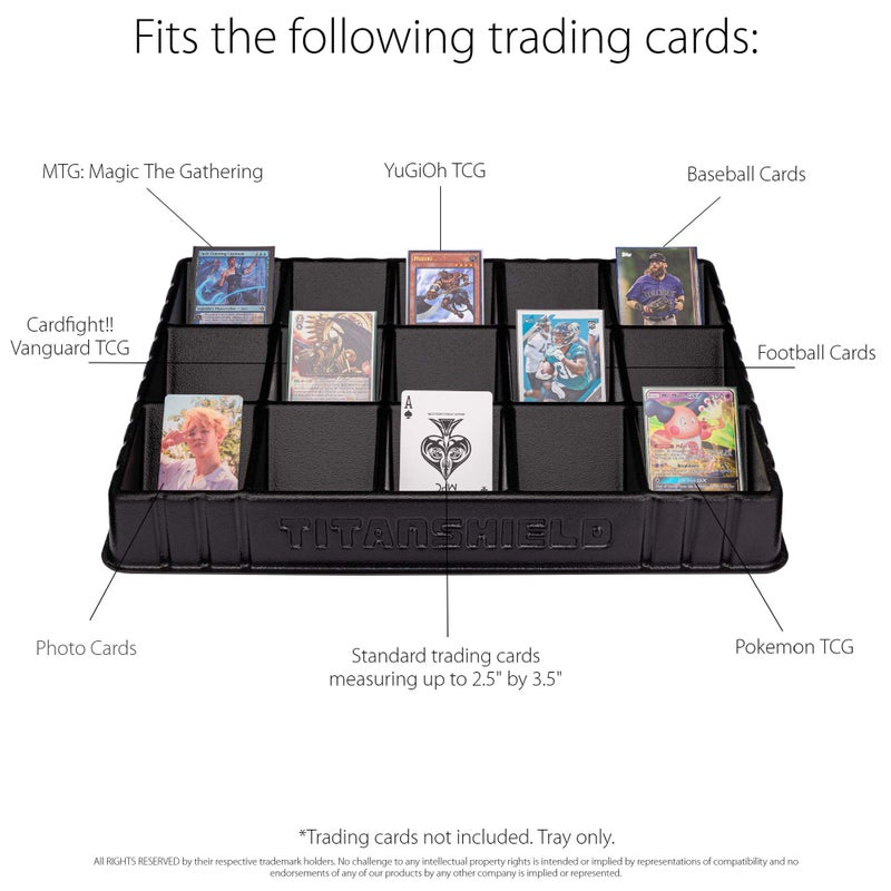 TitanShield Stackable Heavy Duty Card Sorting Tray | Compatible with Pokemon, Baseball, Magic The Gathering MTG, TCG Trading Cards | (Two Trays) - Image 3