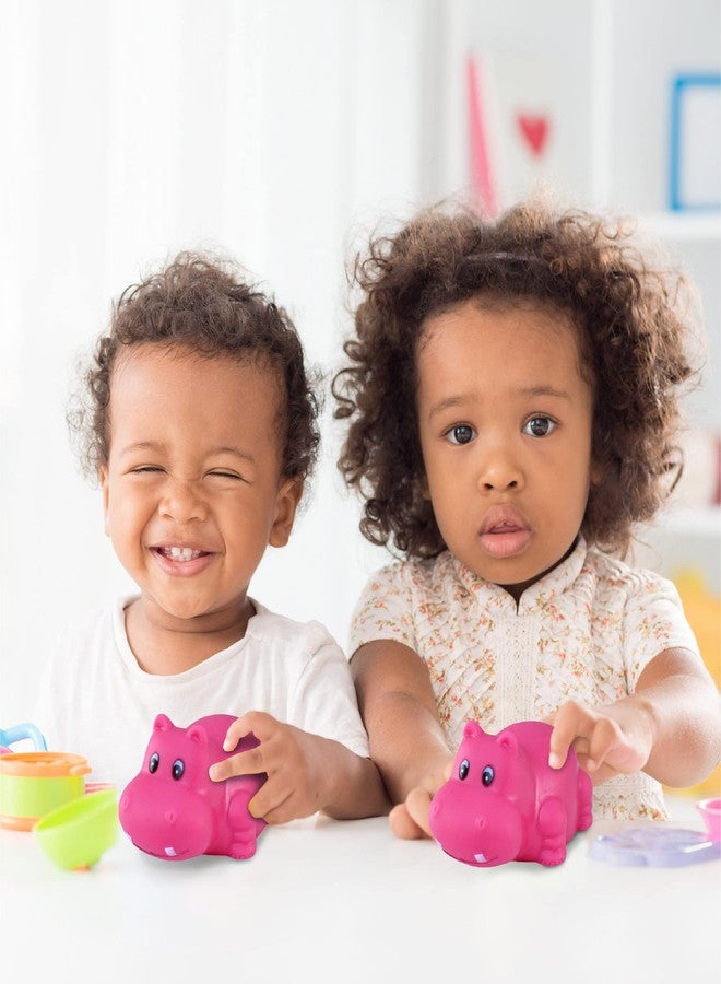Puzzled DolliBu Hippo Bath Buddy Squirter - Floating Pink Hippo Rubber Bath Toy, Fun Water Squirting Bathtime Play For Toddlers Cute & Soft Wild Life Animal Toy For Bathtub, Beach and Pool for Girls and Boys - Image 5