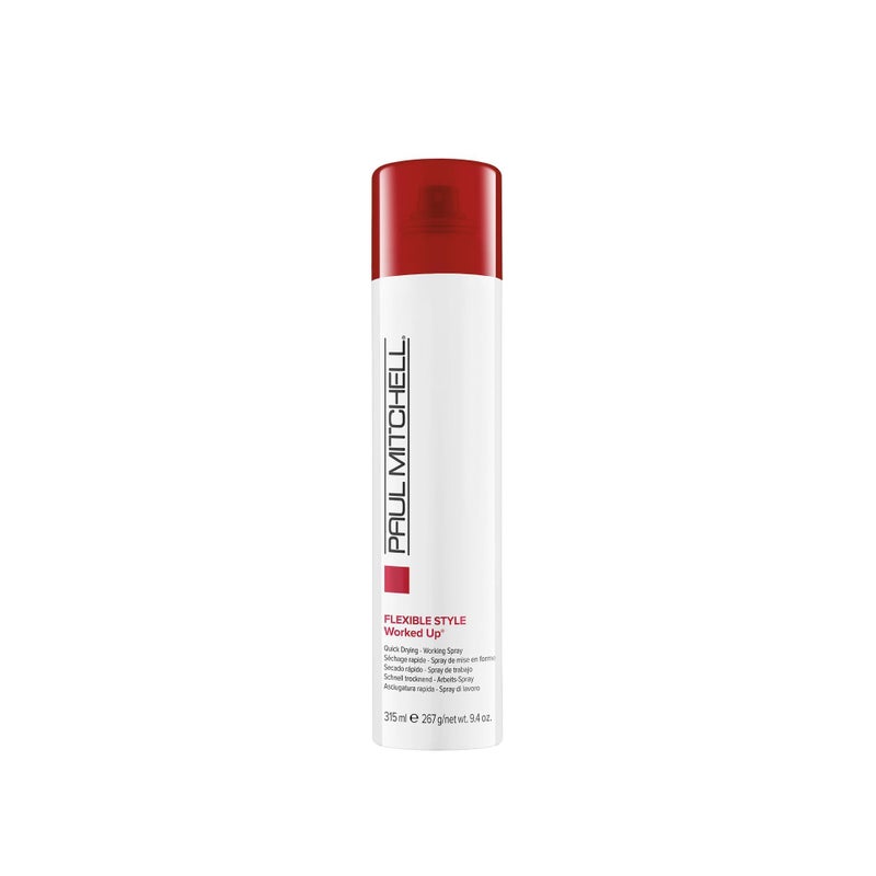 Paul Mitchell Worked Up Hairspray, Static Control, Memory + Flexible Hold, For All Hair Types, 9.4 oz - Image 1