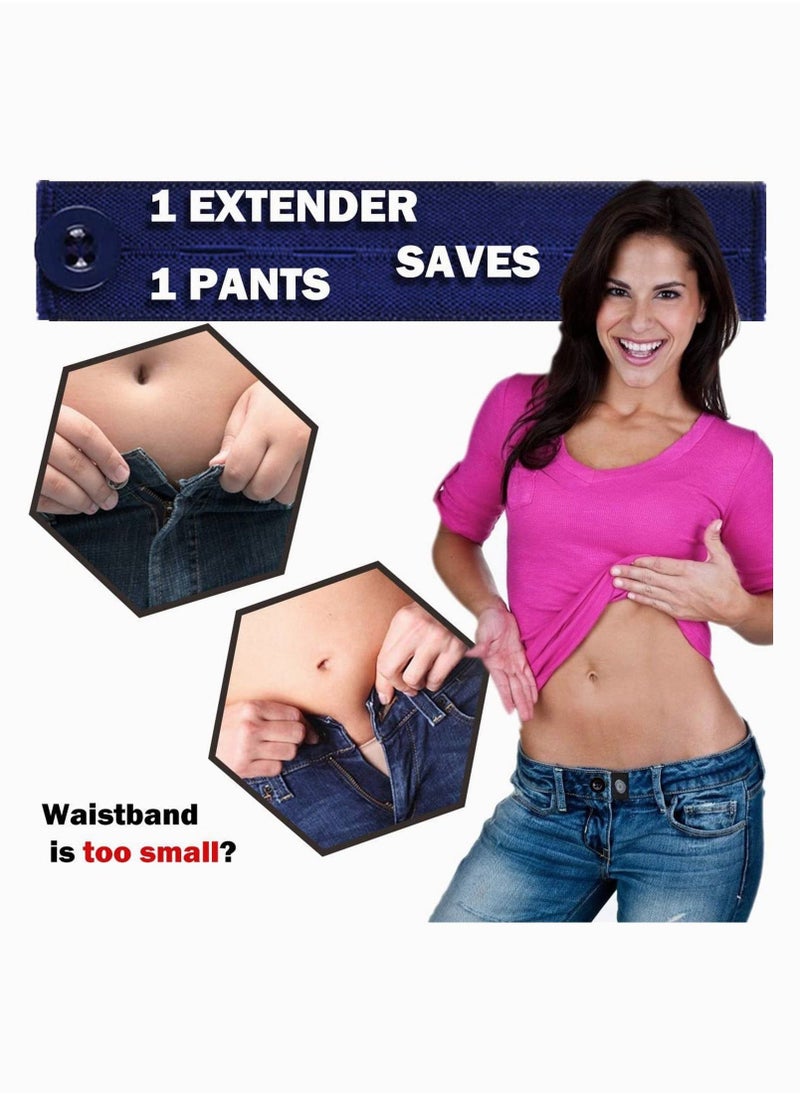 Pants Waist Extenders 4-Pack, Hook Extenders for Pants, Dress, Khakis and Jeans, Adjustable Fit Men or Women, Men Women, Waistband Extenders Jean, Pants Button Extender  - Image 5