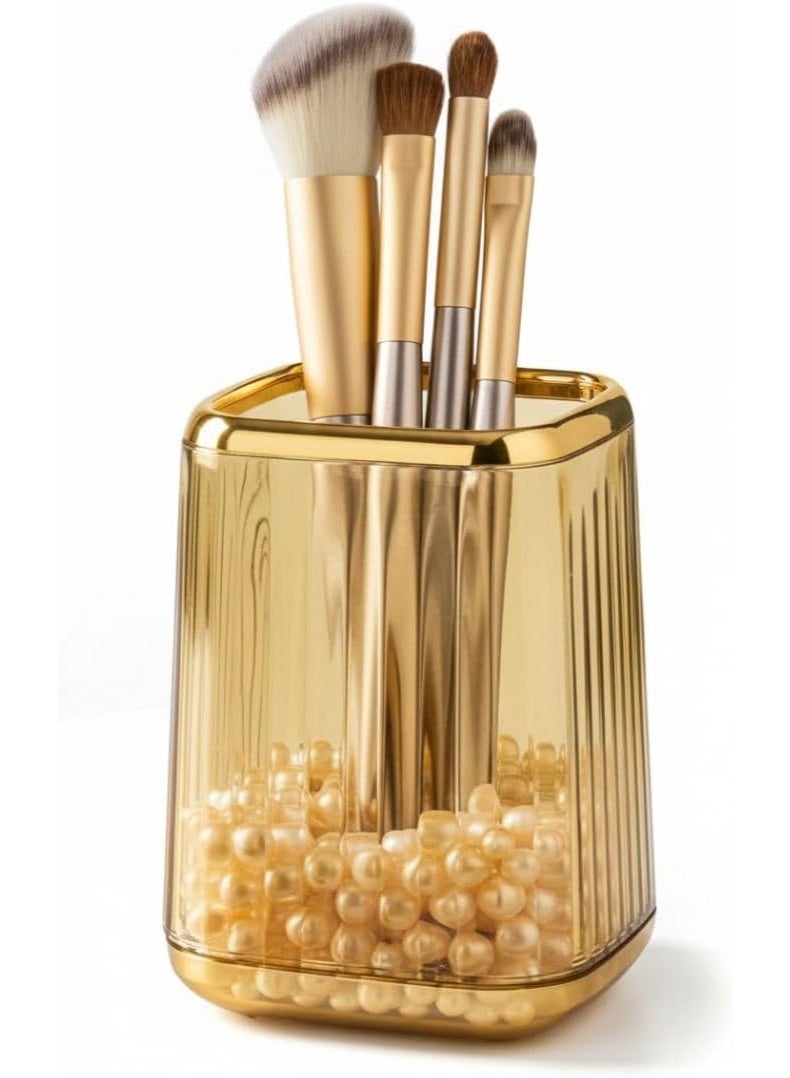 High-Quality Acrylic Makeup Brush Organizer – Clear Makeup Brush Holder for Vanity, Counter - Image 1