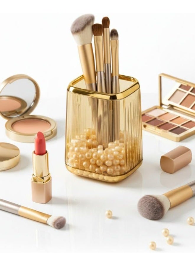 High-Quality Acrylic Makeup Brush Organizer – Clear Makeup Brush Holder for Vanity, Counter - Image 2