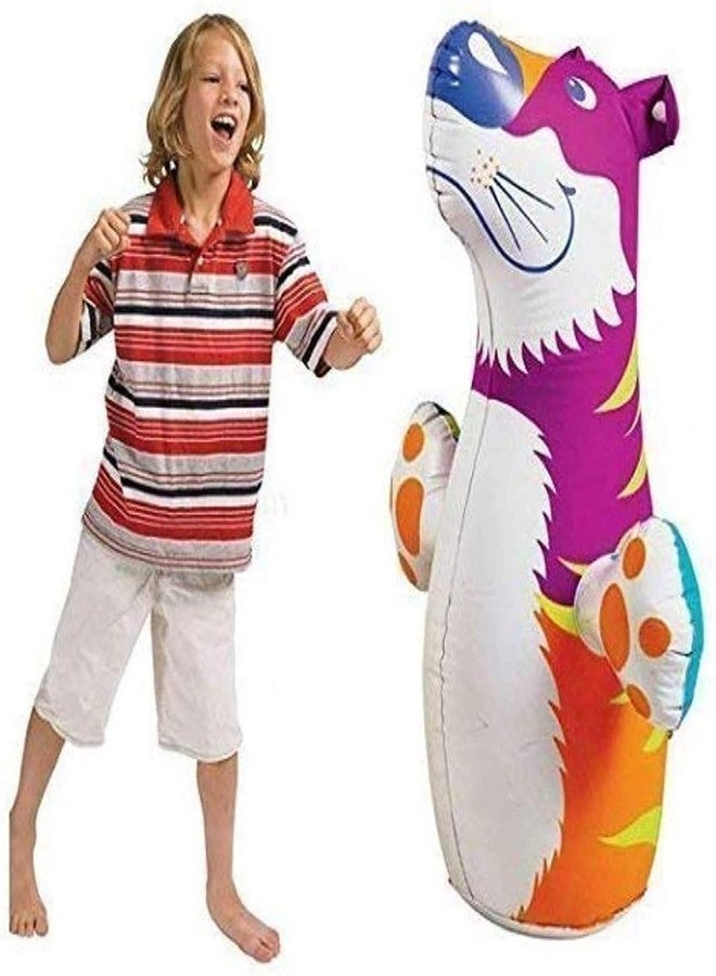 ClearChoice:- Inflatable Tiger Hit-Me Punching Bag for Kids | Weighted Base for Indoor and Outdoor Play | Multicolor PVC Toy - Image 1
