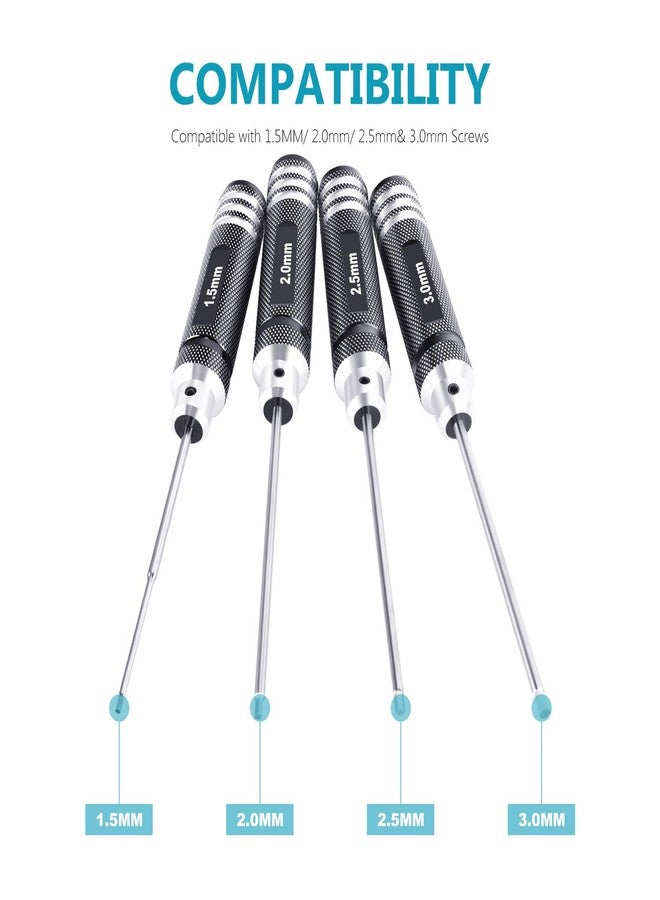 Neewer 4 in 1 Titanium Nitride TiNi Hex Driver Wrench Set 1.5mm Wrench+2mm Wrench+2.5mm Wrench+3.0mm Wrench - Image 5