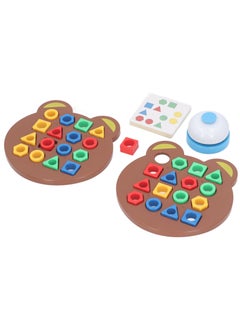 Children's Geometric Shape Matching Building Blocks Board Toy Set, Random Color Double Bell Toy