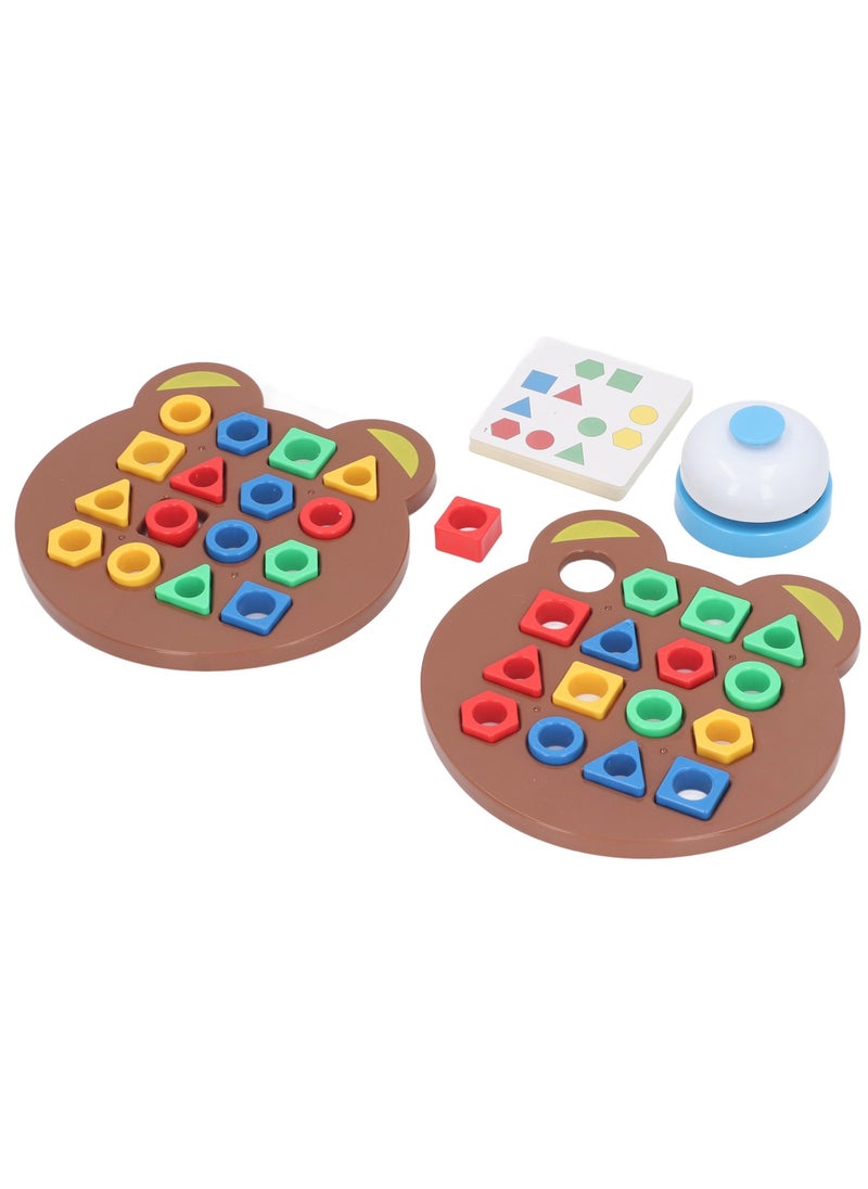 Velaurs Children's Geometric Shape Matching Building Blocks Board Toy Set, Random Color Double Bell Toy  - Image 1