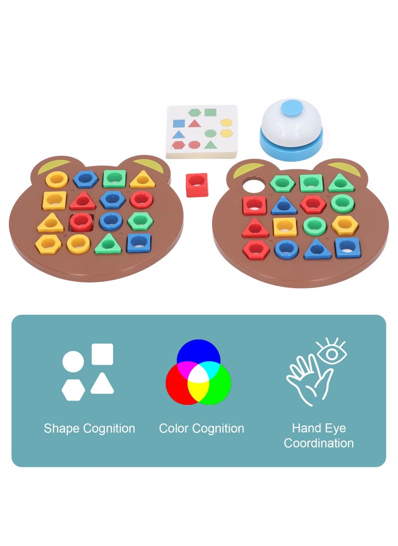 Velaurs Children's Geometric Shape Matching Building Blocks Board Toy Set, Random Color Double Bell Toy  - Image 3