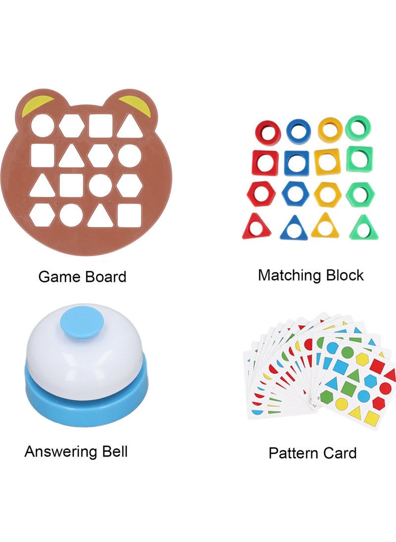 Velaurs Children's Geometric Shape Matching Building Blocks Board Toy Set, Random Color Double Bell Toy  - Image 4