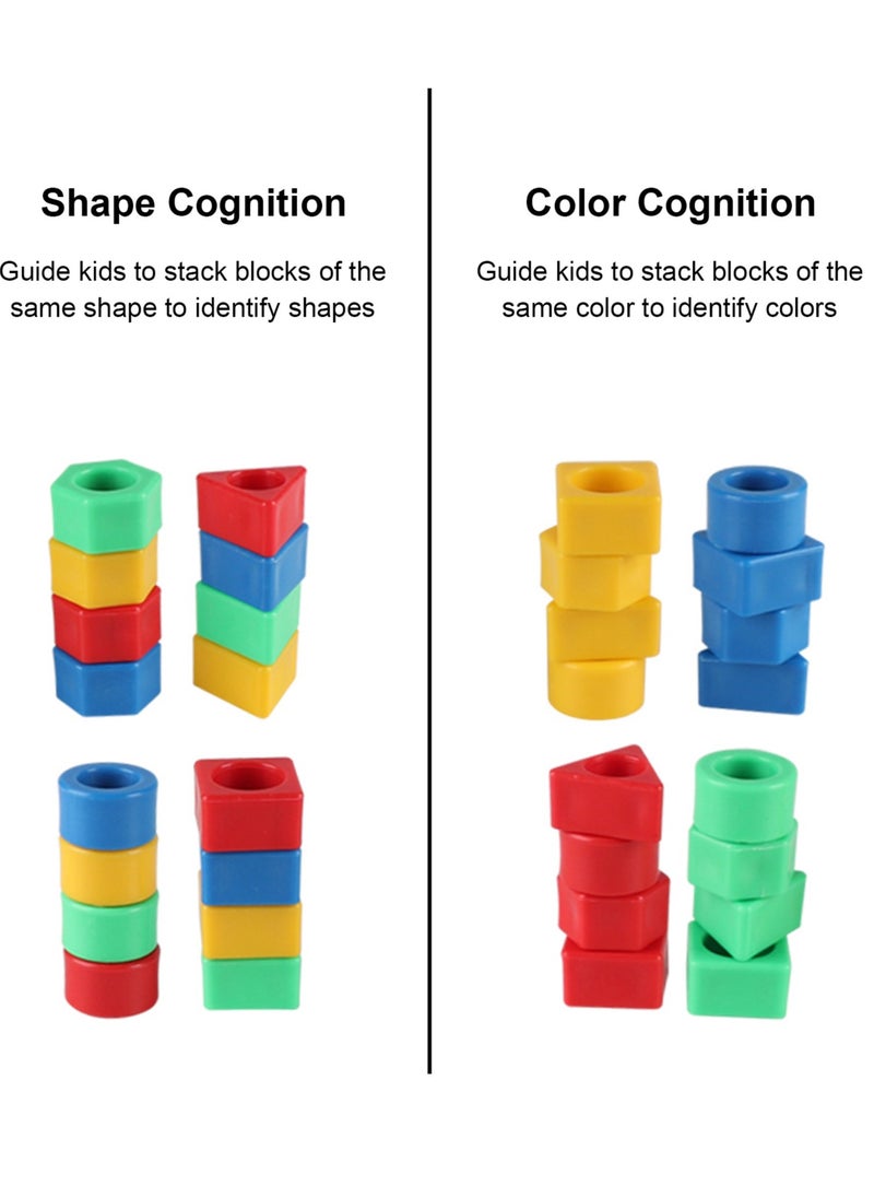 Velaurs Children's Geometric Shape Matching Building Blocks Board Toy Set, Random Color Double Bell Toy  - Image 5
