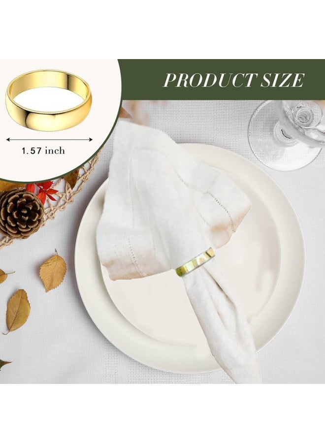 6 Pcs Premium Gold Stainless Steel Napkin Rings, Durable Metal Napkin Holders, Decorative Table Ornaments for Wedding, Daily Dinner Table Settings - Image 2
